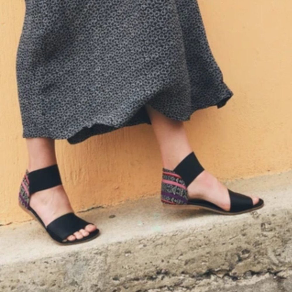 Teysha textile and leather sandals